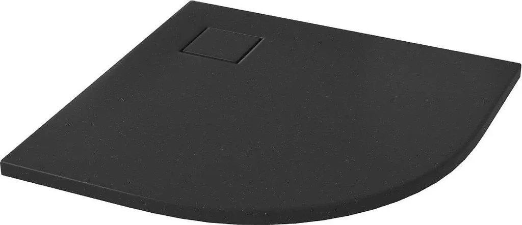 Сет B457 душовий піддон напівкруглий Tako Slim сифон, 90×4, Чорний матовий, Cersanit