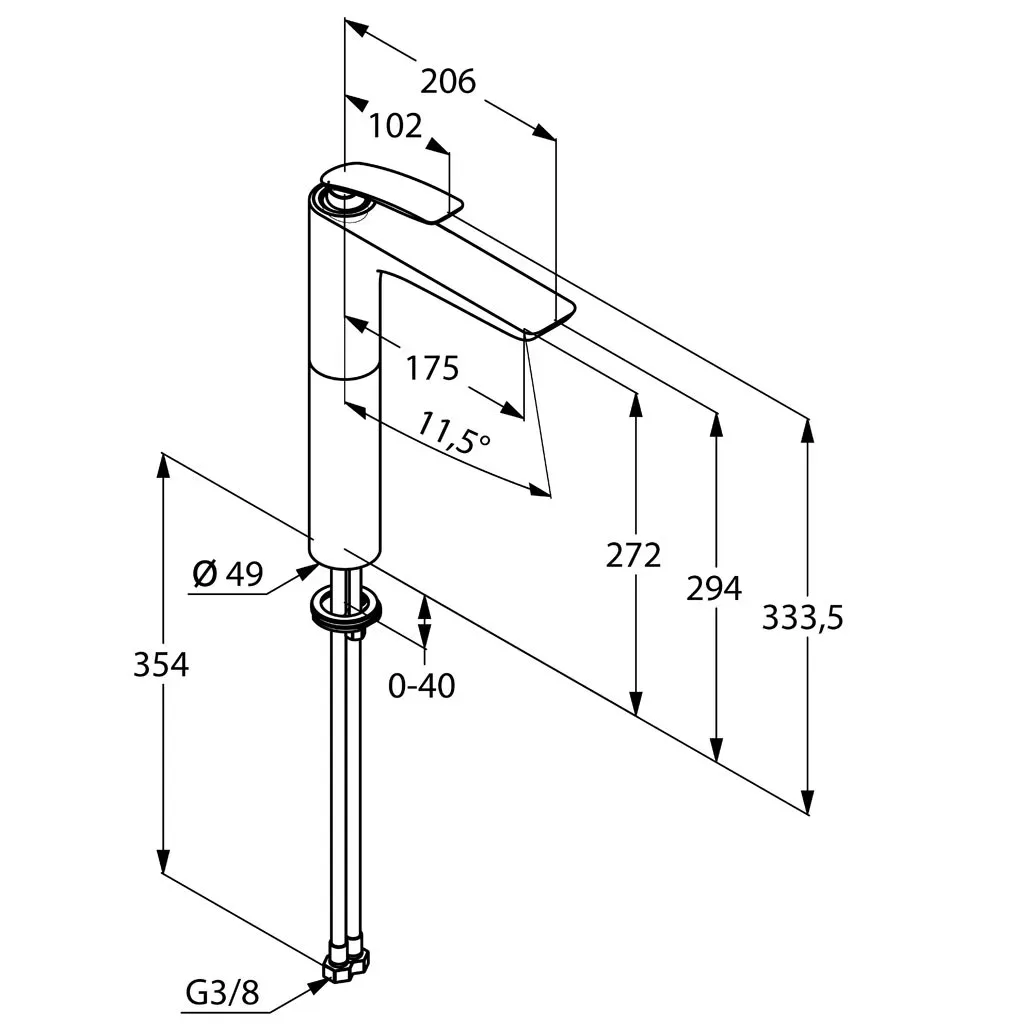 Змішувач Balance д/умивальника h 273 mm, Білий, Kludi
