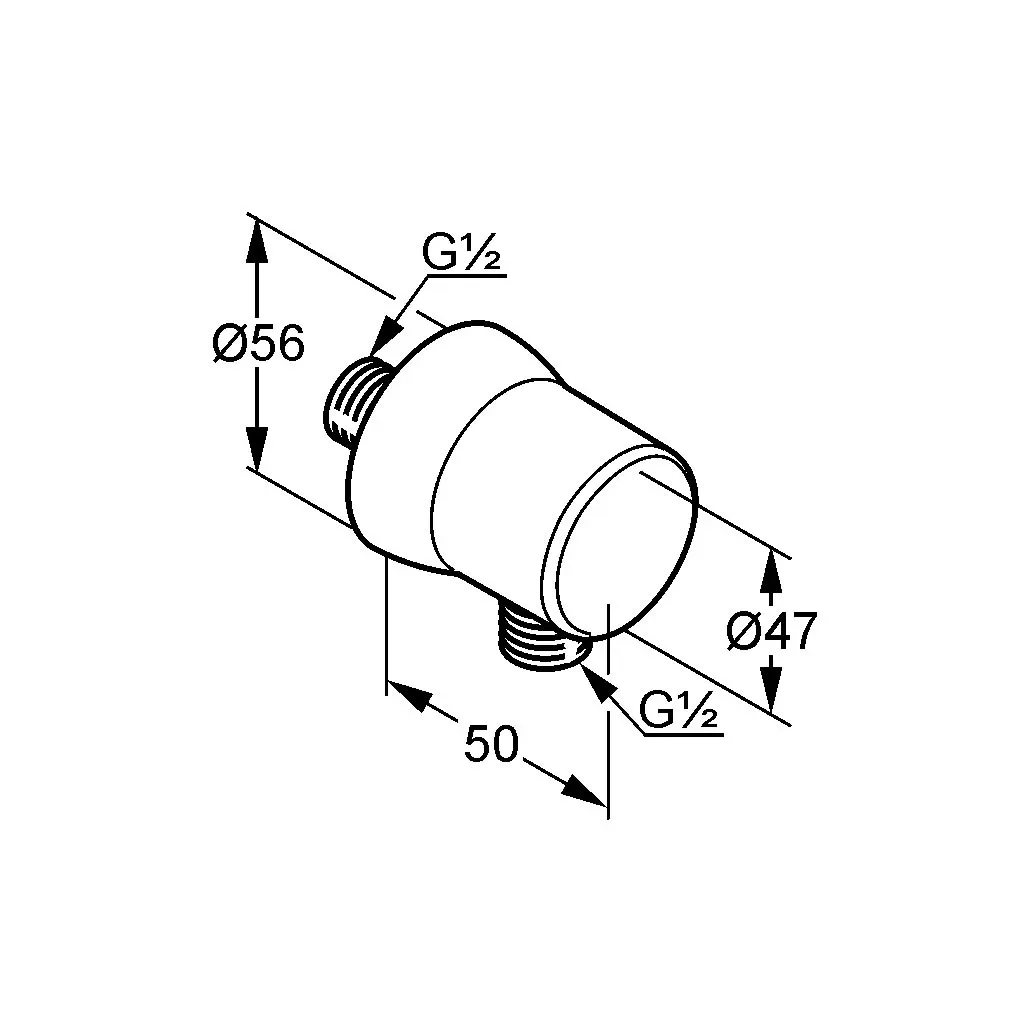 З'єднання д/шланга, Чорний мат, Kludi