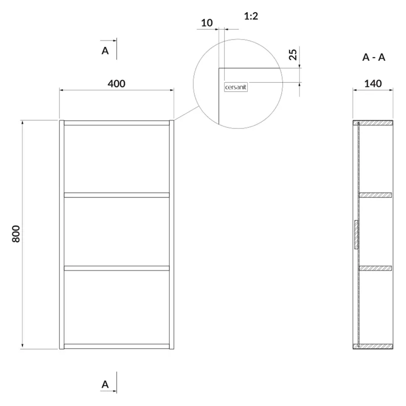 Шафка навісна відкрита Larga 40