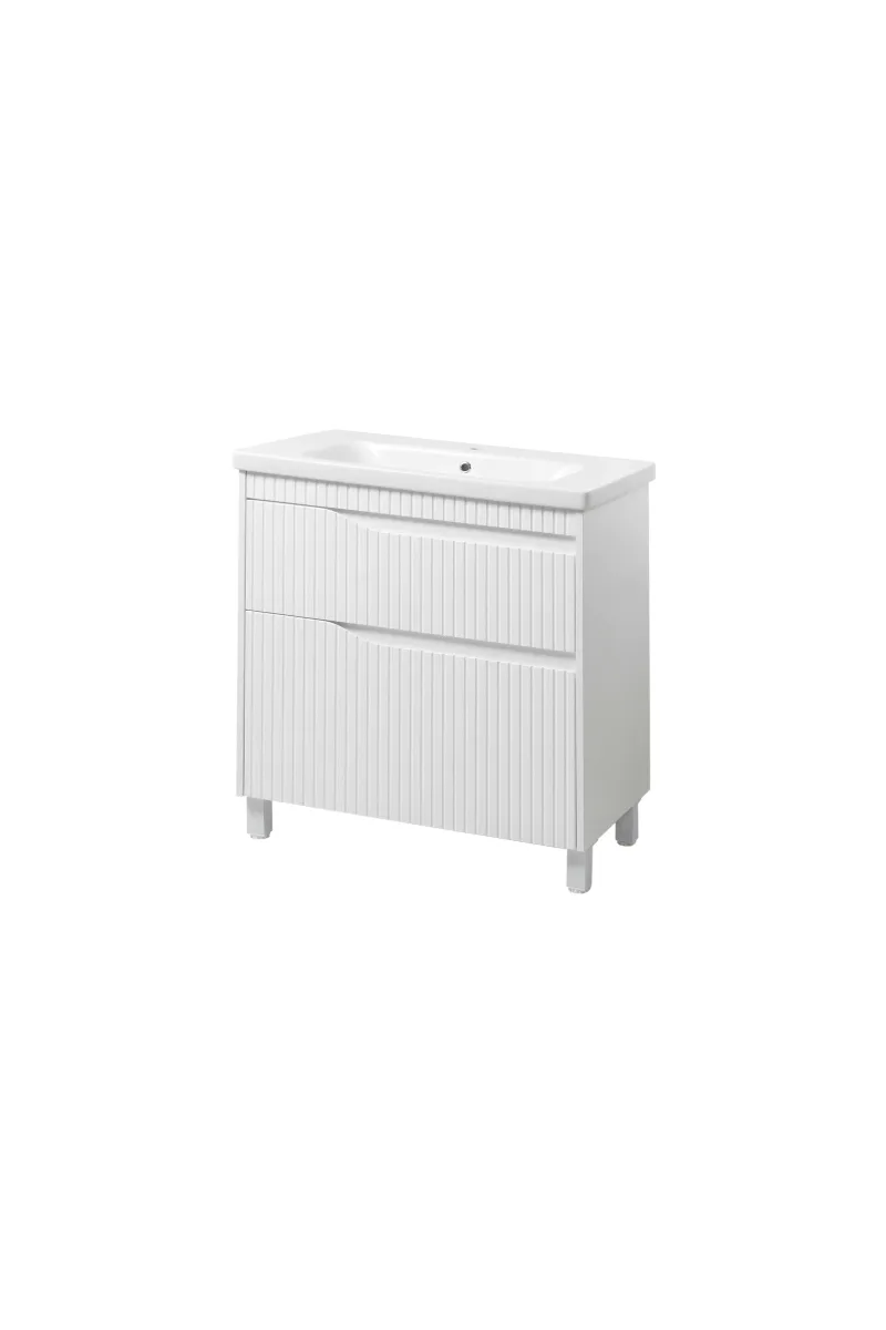 Тумба Florence ТНБ 2 Д 100 з умивальником Bolero, Білий матовий, Юввіс