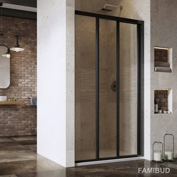 Душові двері трьохелементні ASDP3-120 1980 Transparent Black, Ravak