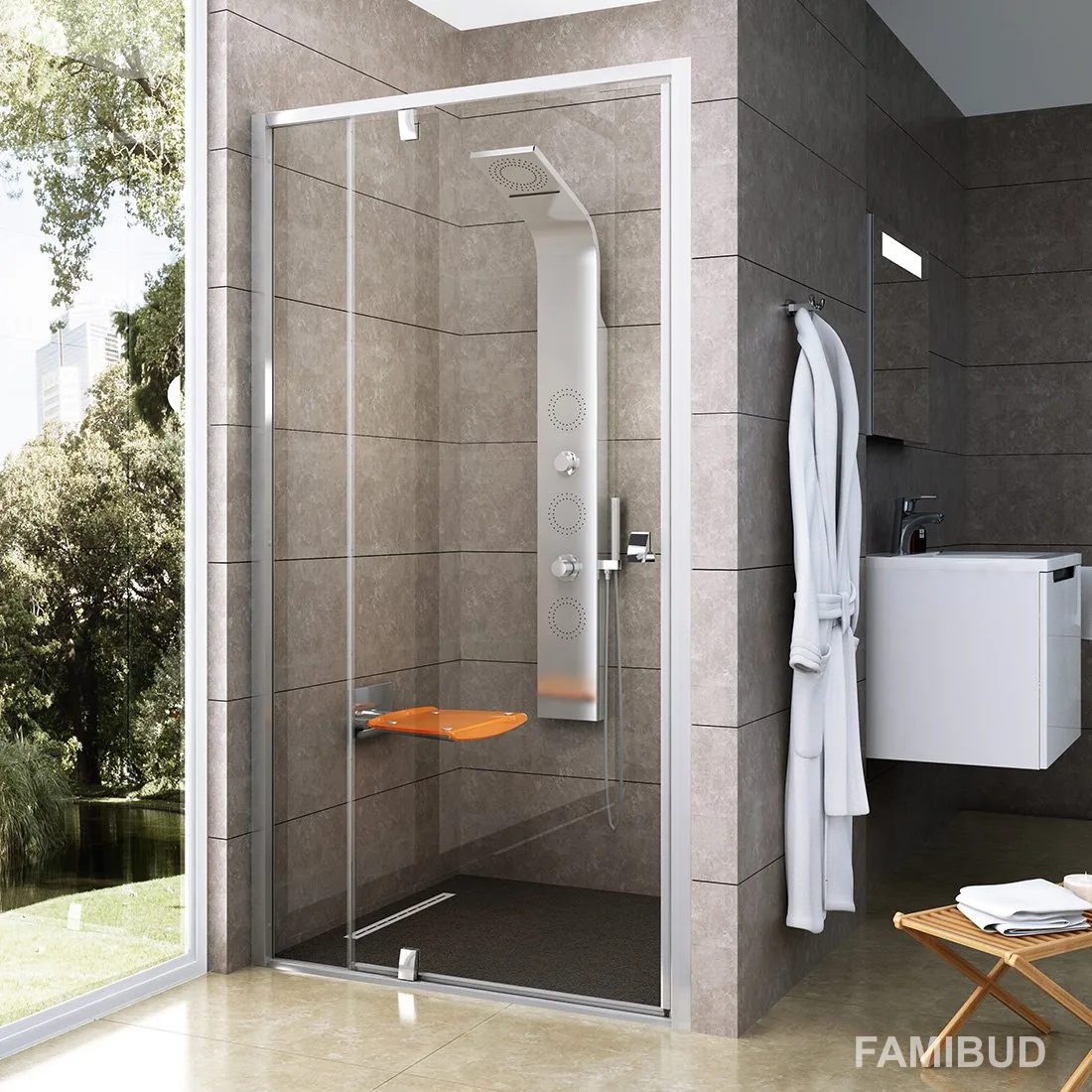 Душові двері двохелементні PDOP2-120 Transparent 03GG0C00Z1, Ravak