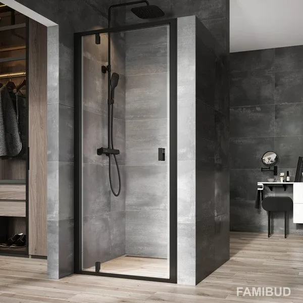 Душові двері NDOP1 90 Transparent Black, Ravak