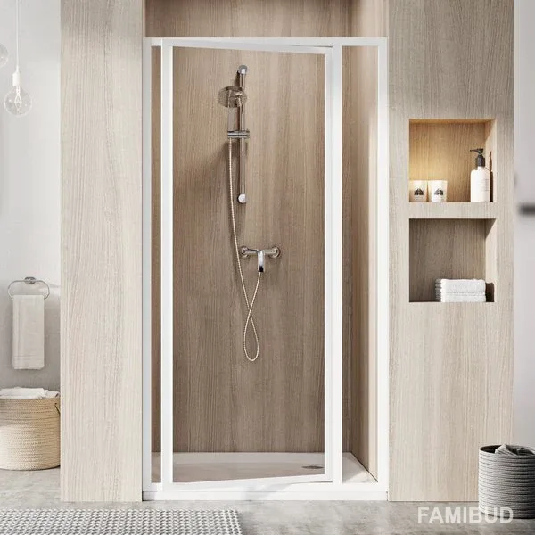 Душові двері двоелементні SDOP-90 1950 Transparent White, Ravak