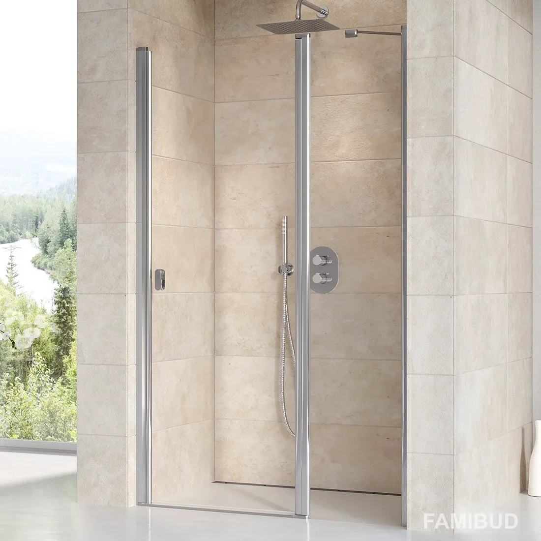 Душові двері двоелементні Chrome CSD2-110 Transparent, Ravak