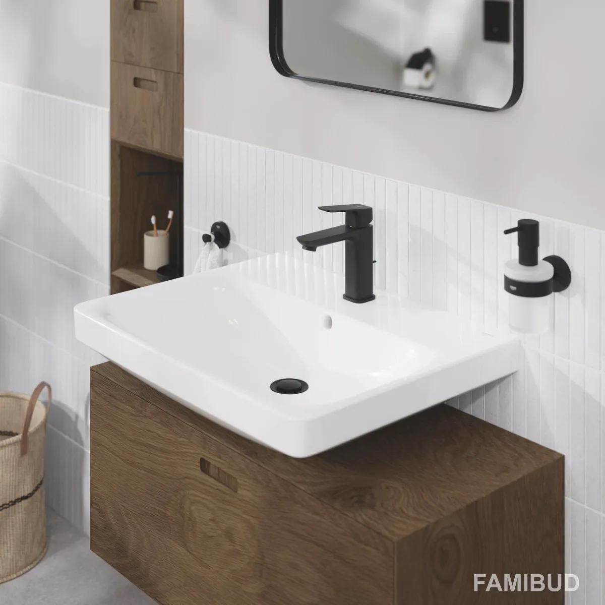 Змішувач для умивальника Cubeo M Size 1017492430, Чорний, Grohe