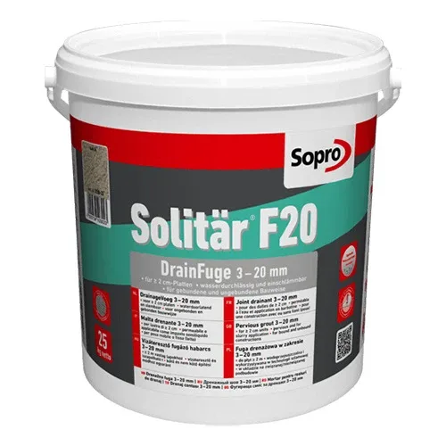 Фуга для швів дренажна Solitar F20, 25 кг, Sopro