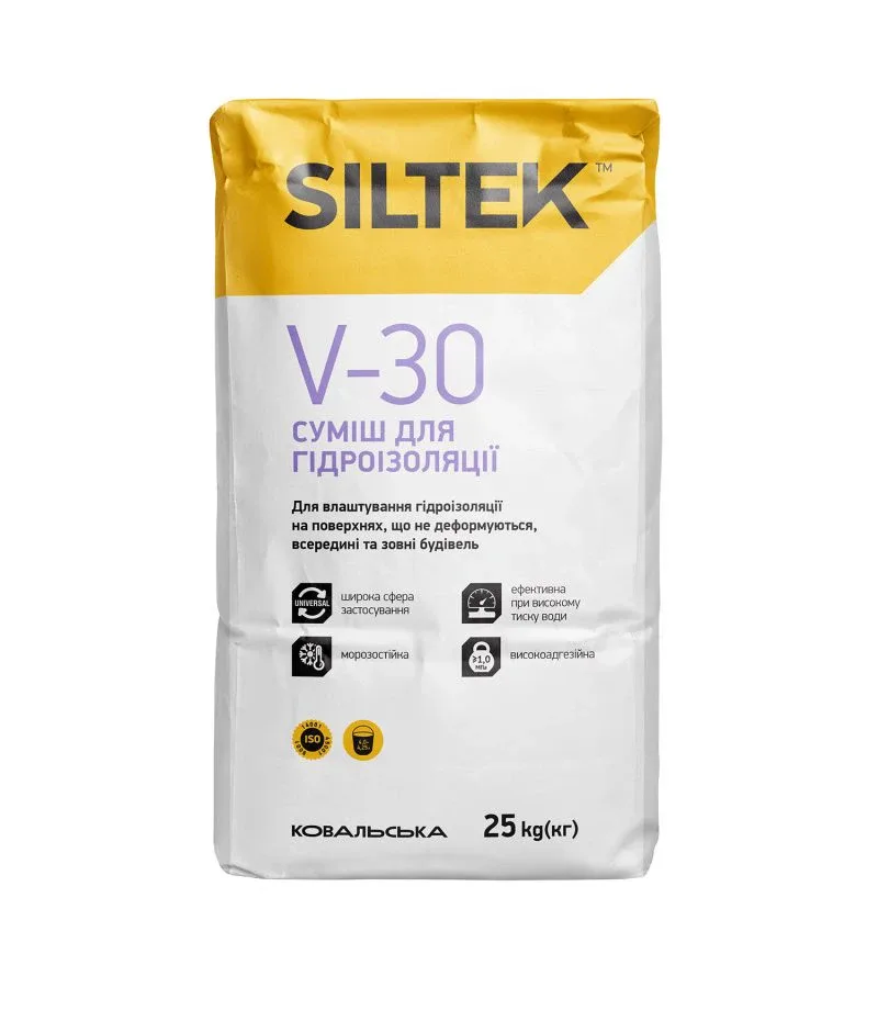 Гідроізоляційна суміш V-30, 25 кг, Siltek