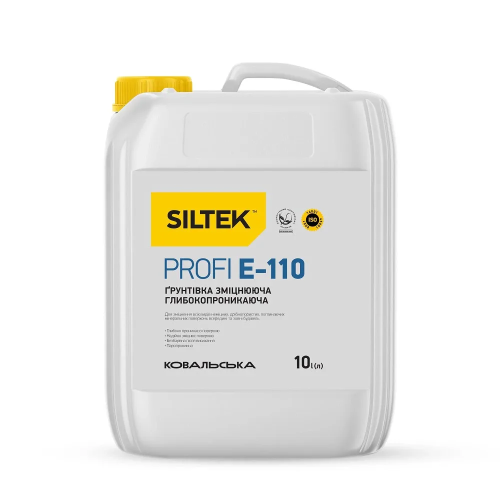 Ґрунтовка глибокопроникаюча зміцнююча Profi E-110, 10 л, Siltek