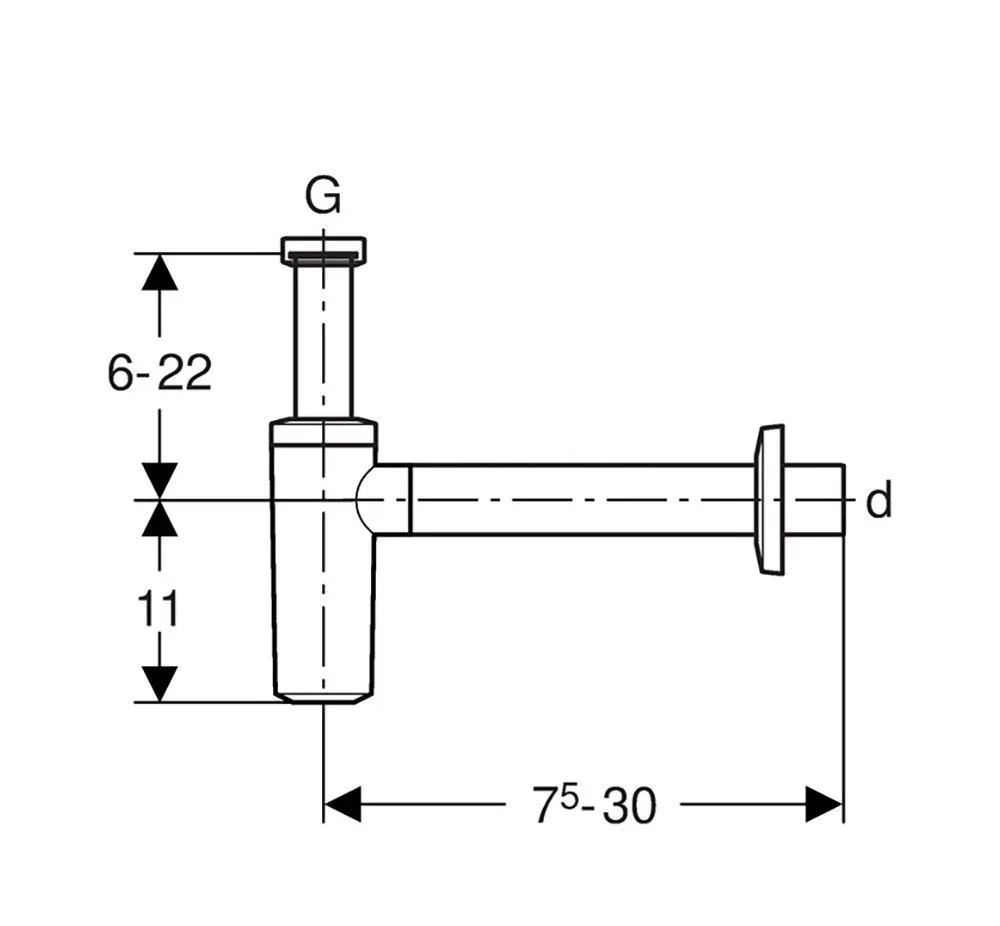 Сифон для умивальника d40 Uniflex, Geberit