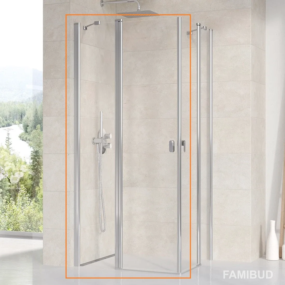 Душові двері двоелементні Chrome CRV2-90 Transparent, Ravak
