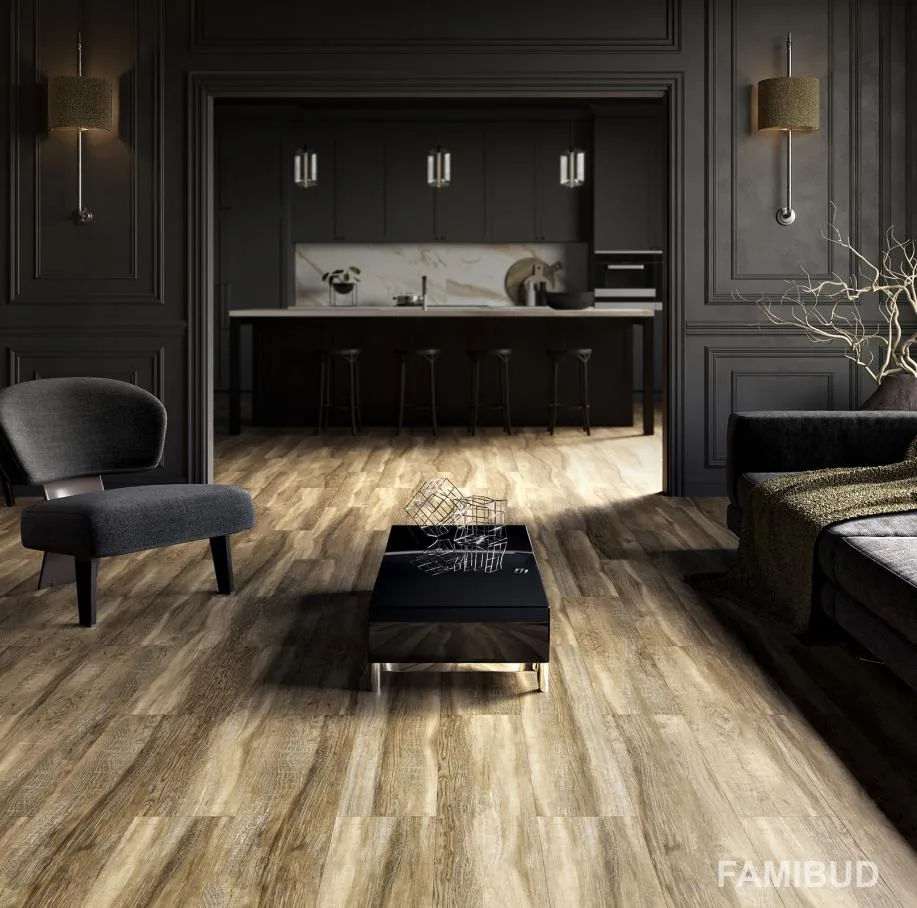 Плитка керамогранітна Bottega, 200×1200, Темно-коричневий, Intercerama
