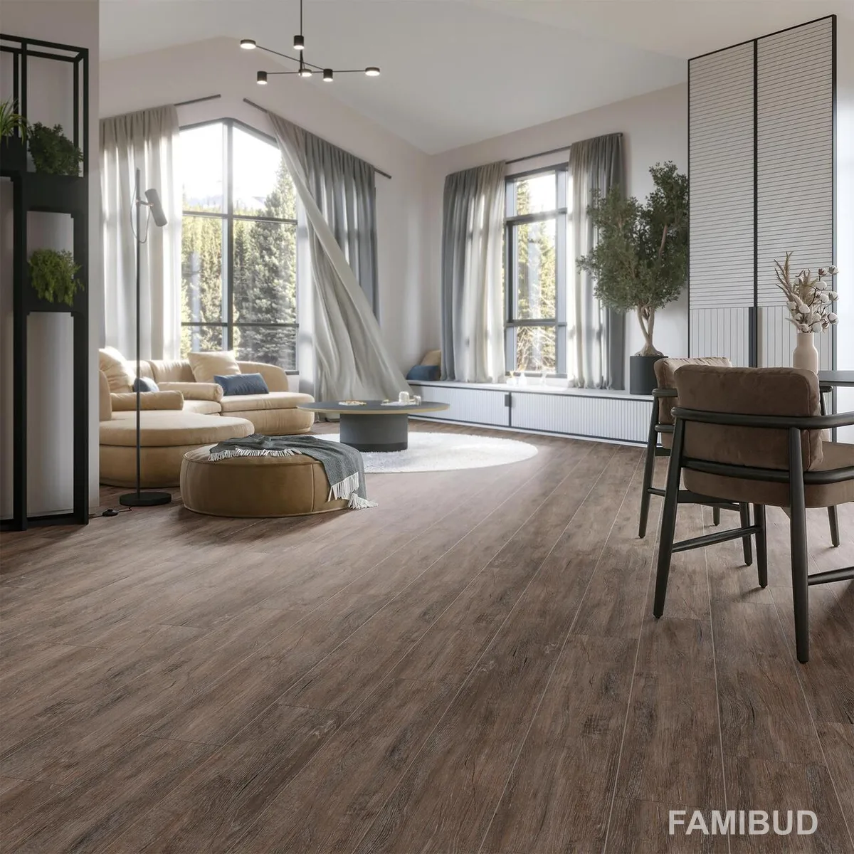 Плитка керамогранітна Rivoli, 200×1200×8, Темно-коричневий, Intercerama