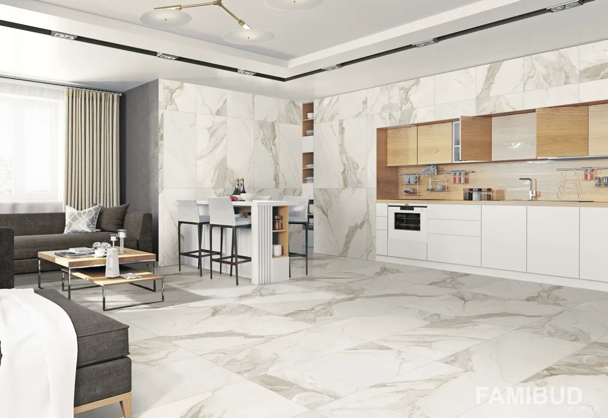 Плитка керамогранітна Calacatta Silver 120 Natural, 600×1200×11, Azteca