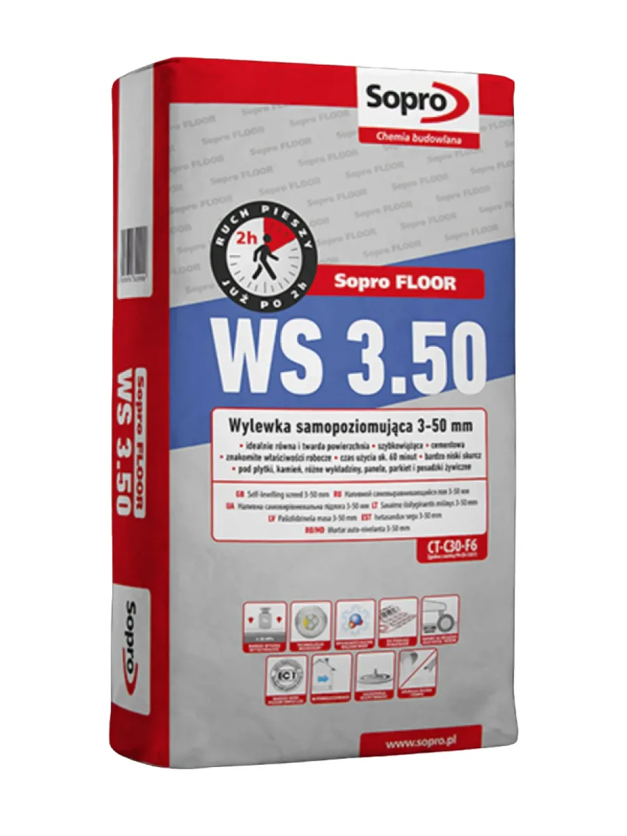 Стяжка для підлоги самовирівнювальна WS 3.50 290, 25 кг, Sopro