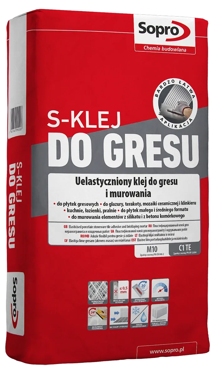 Клей для плитки S-Klej 295, 22,5 кг, Sopro