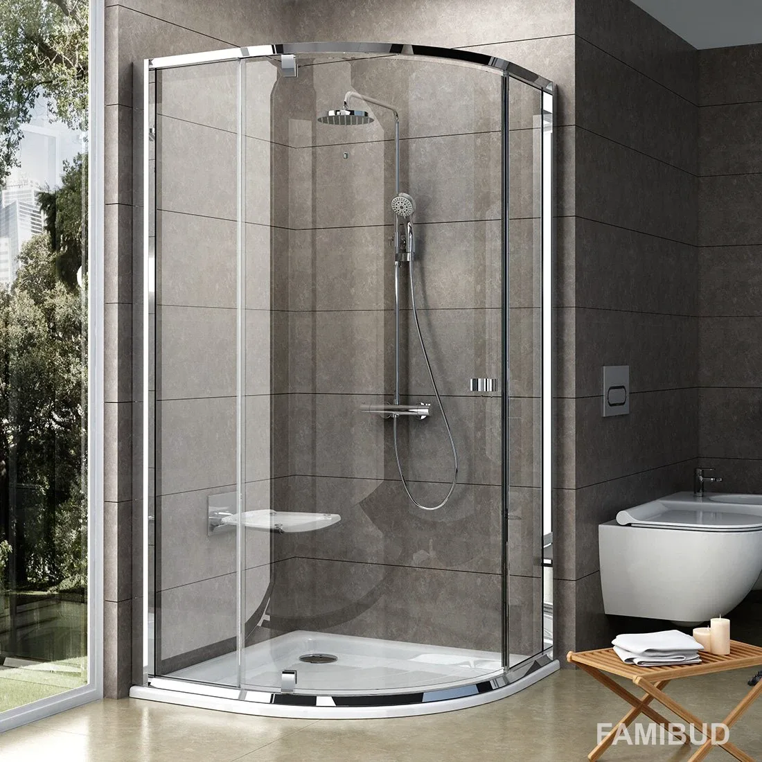 Душова кабіна напівкругла Pivot PSKK3-90 Transparent 37677C00Z1, Ravak