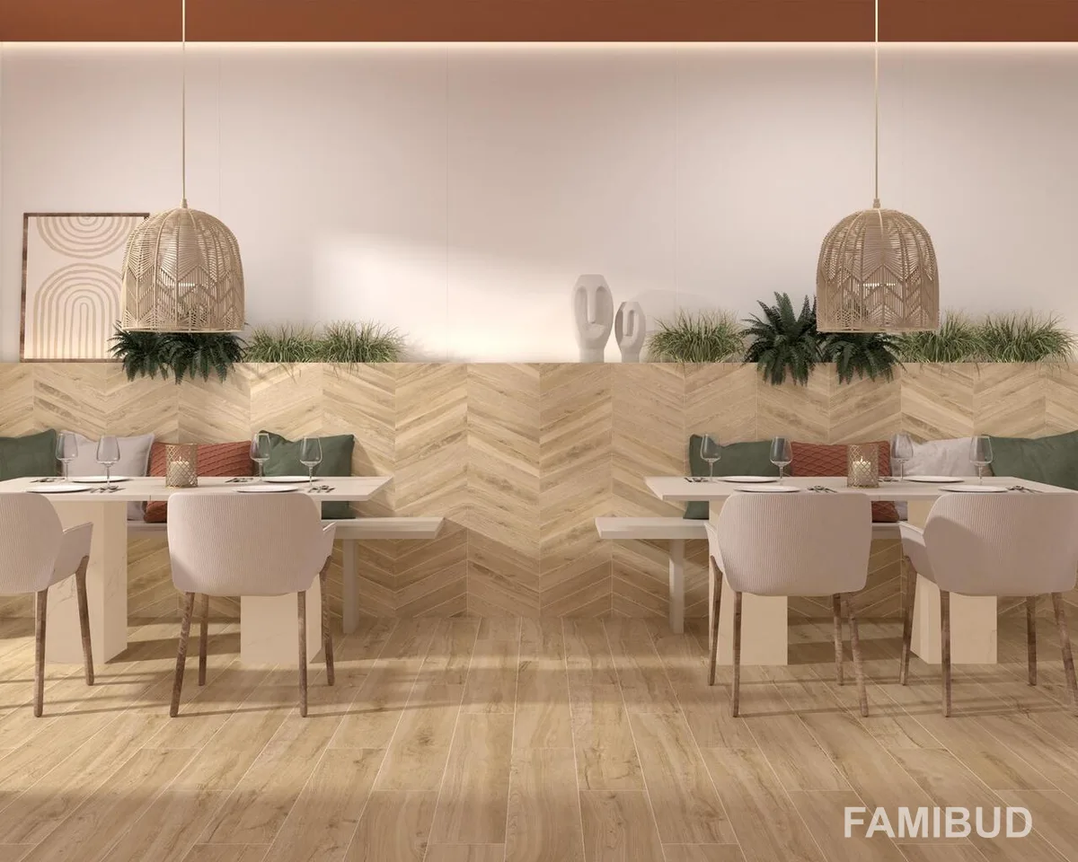 Плитка керамогранітна Rovere Honey Chevron, 80×400, Pamesa