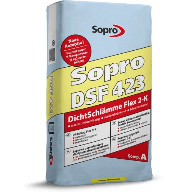 Гідроізоляційна суміш двокомпонентна Dsf 423 А, 24 кг, Sopro