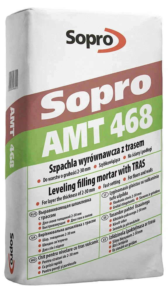 Вирівнювальна шпаклівка з трасом Amt 468, 25 кг, Sopro