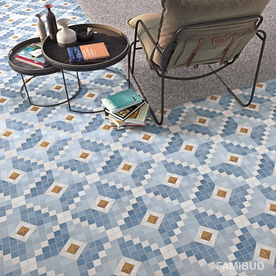 Плитка керамогранітна Seine Marly-R Azul Rect, 200×200×8, Vives