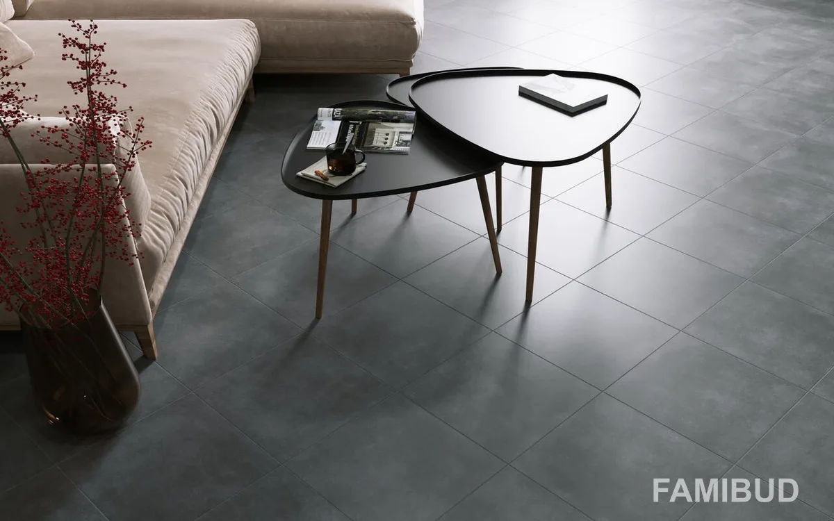 Плитка керамогранітна Lofty Антрацитовий, 400×400×7, Golden Tile