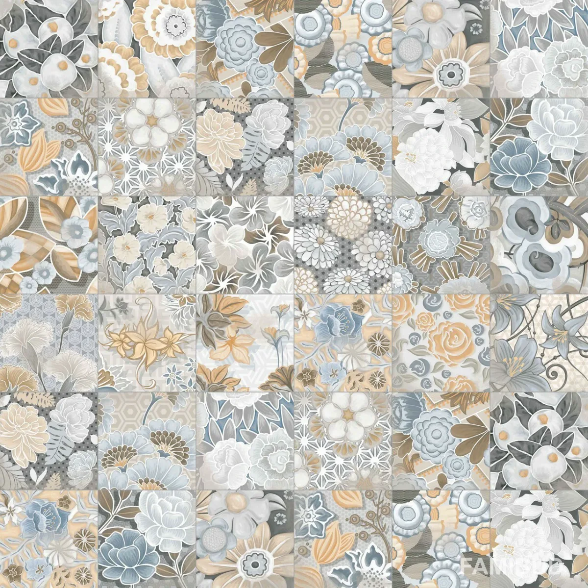 Плитка керамогранітна Vodevil Flore Gris, 200×200×8, Vives
