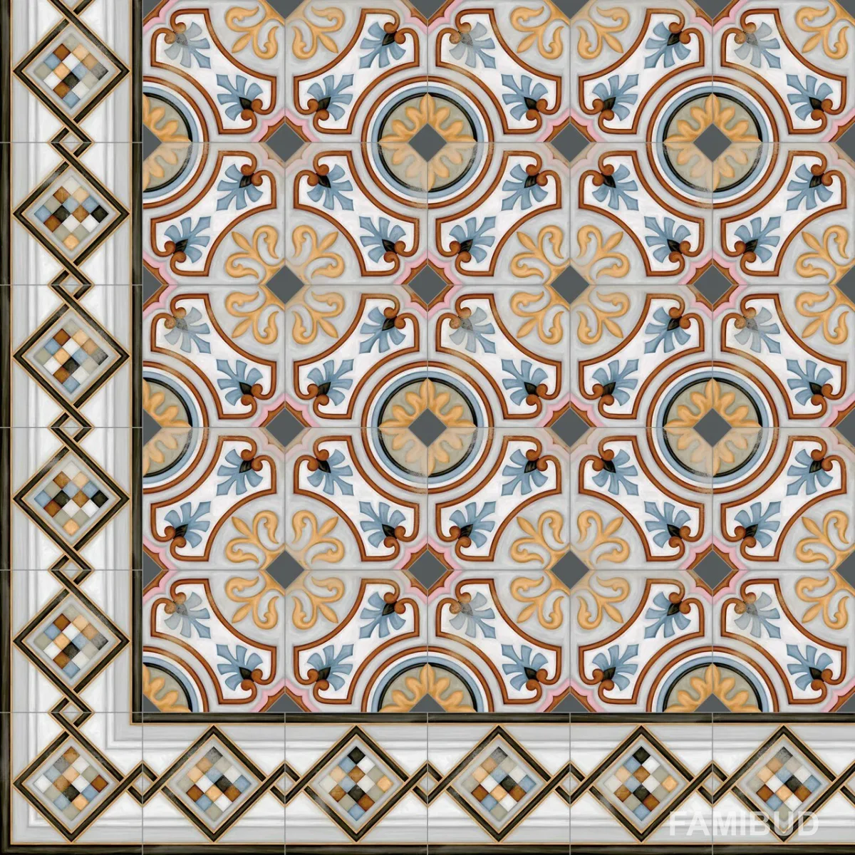 Плитка керамогранітна Pombo-3 Multicolor декор, 200×200×8, Vives