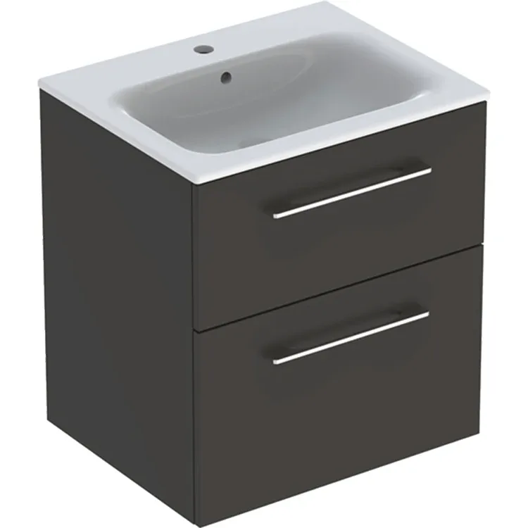 Шафка з умивальником 60 Selnova Square Slim rim Anthracite, Geberit