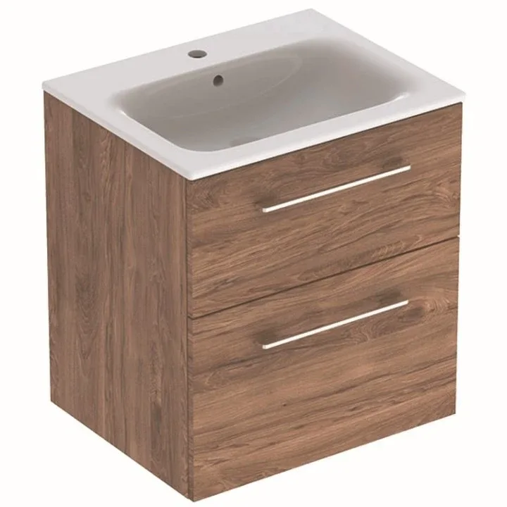 Шафка з умивальником 60 Selnova Square Slim rim Walnut, Geberit