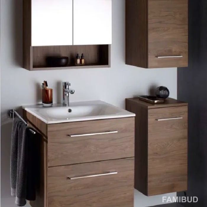 Шафка з умивальником 60 Selnova Square Slim rim Walnut, Geberit