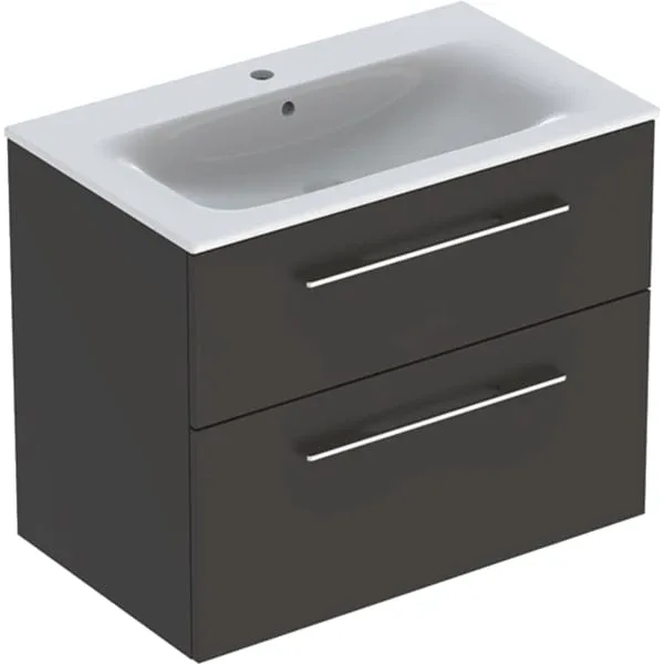 Шафка з умивальником 80 Selnova Square Slim rim Anthracite, Geberit