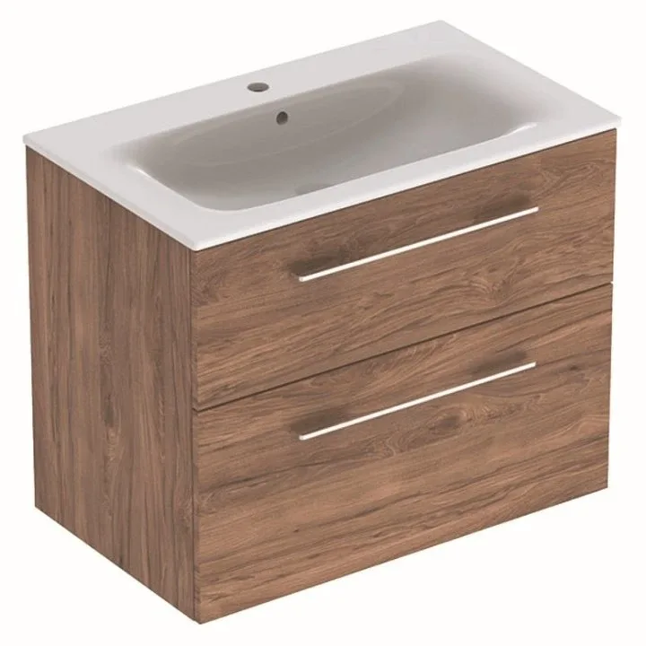 Шафка з умивальником 80 Selnova Square Slim rim Walnut, Geberit
