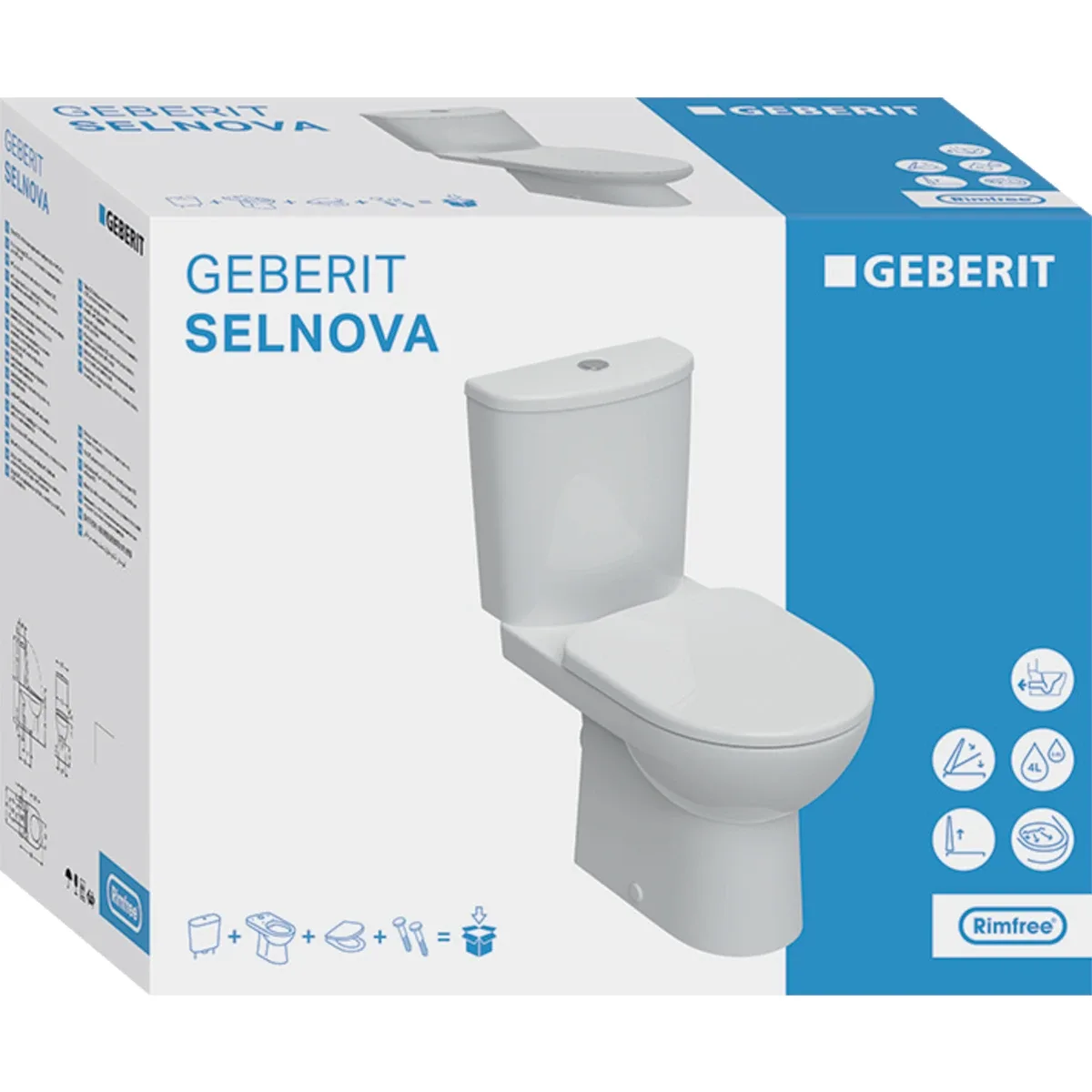 Компакт з кришкою Selnova Rimfree, Geberit