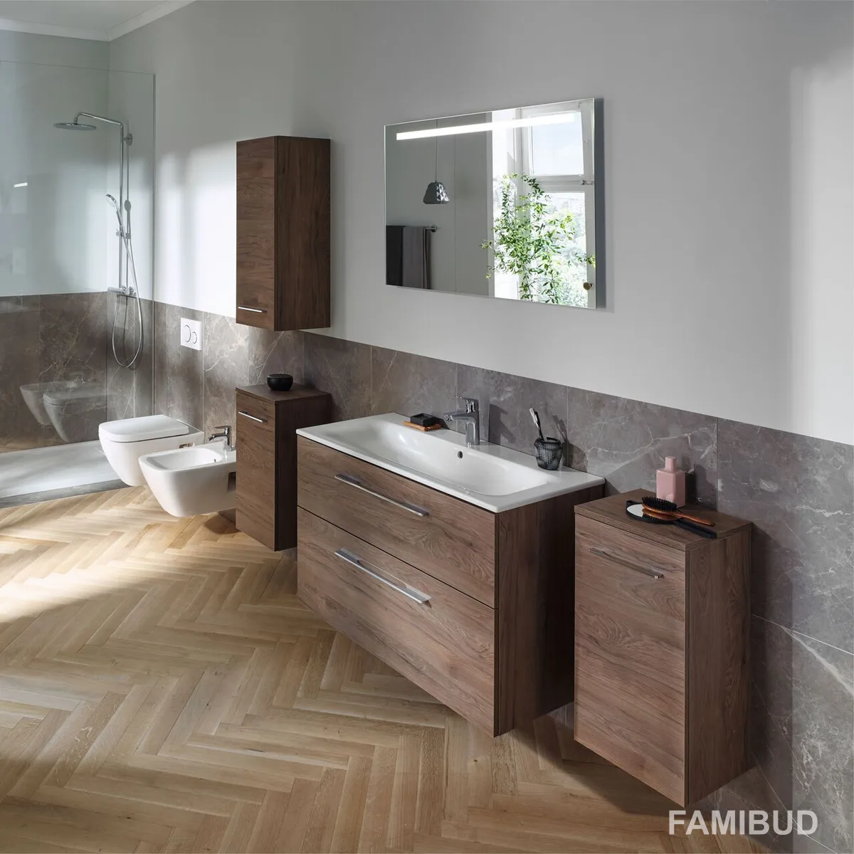 Шафка з умивальником 60 Selnova Square Slim rim 504.139.JR.1, Geberit