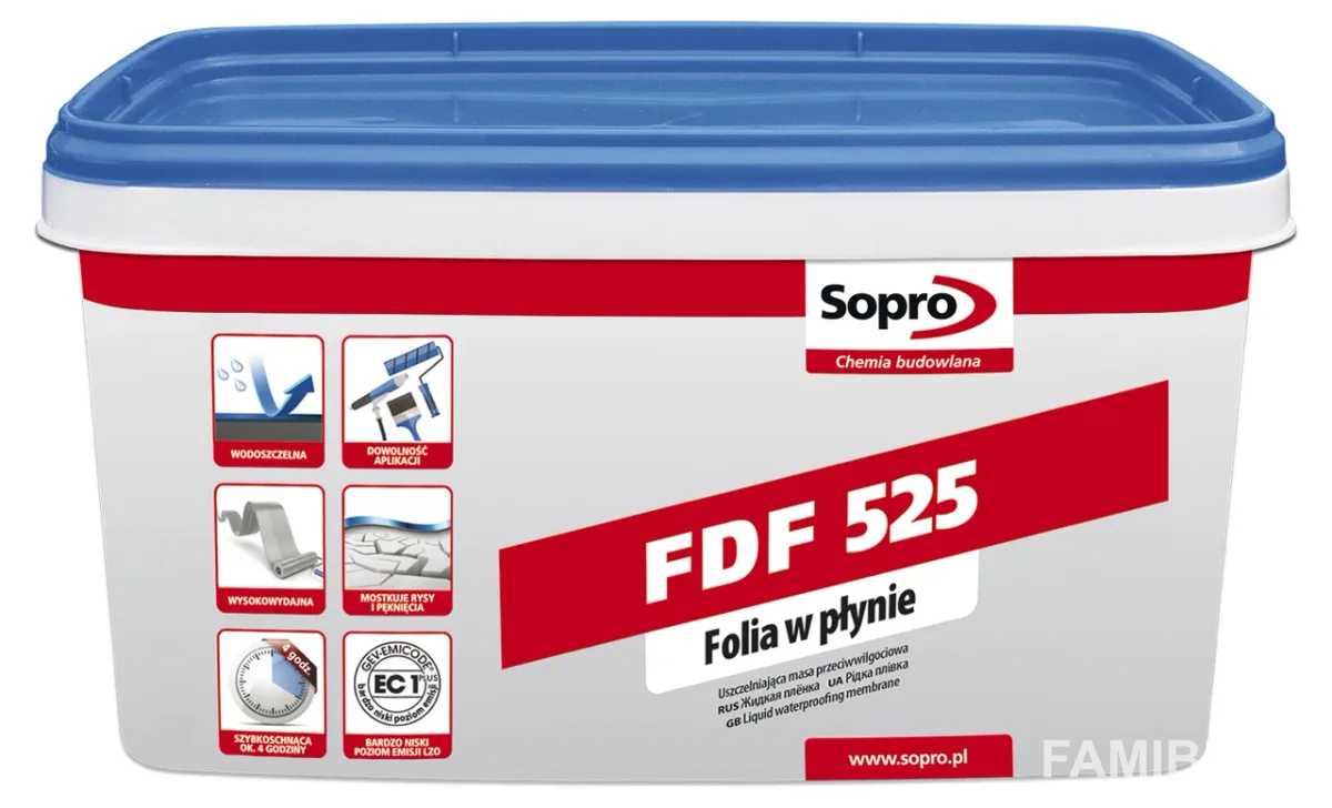 Гідроізоляційний розчин Fdf 525, 5 кг, Sopro
