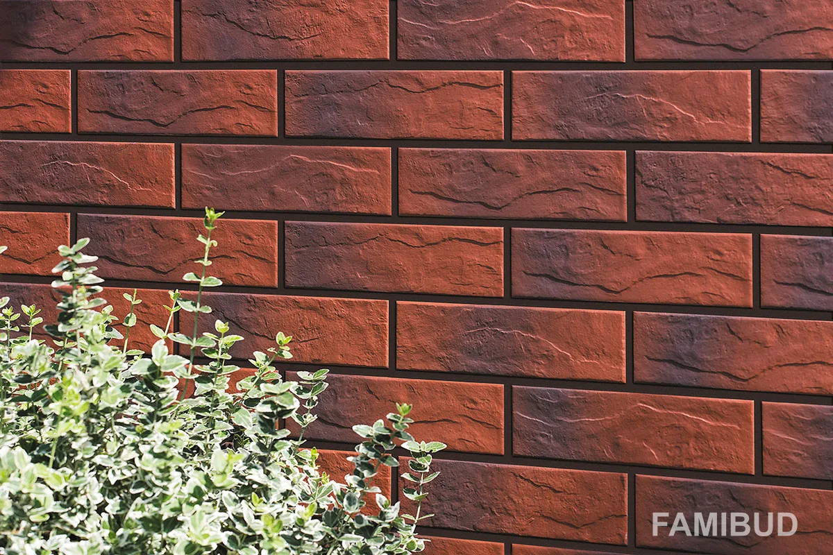 Плитка фасадна з відтінком Burgund Rust, 65×245×6,5, Cerrad