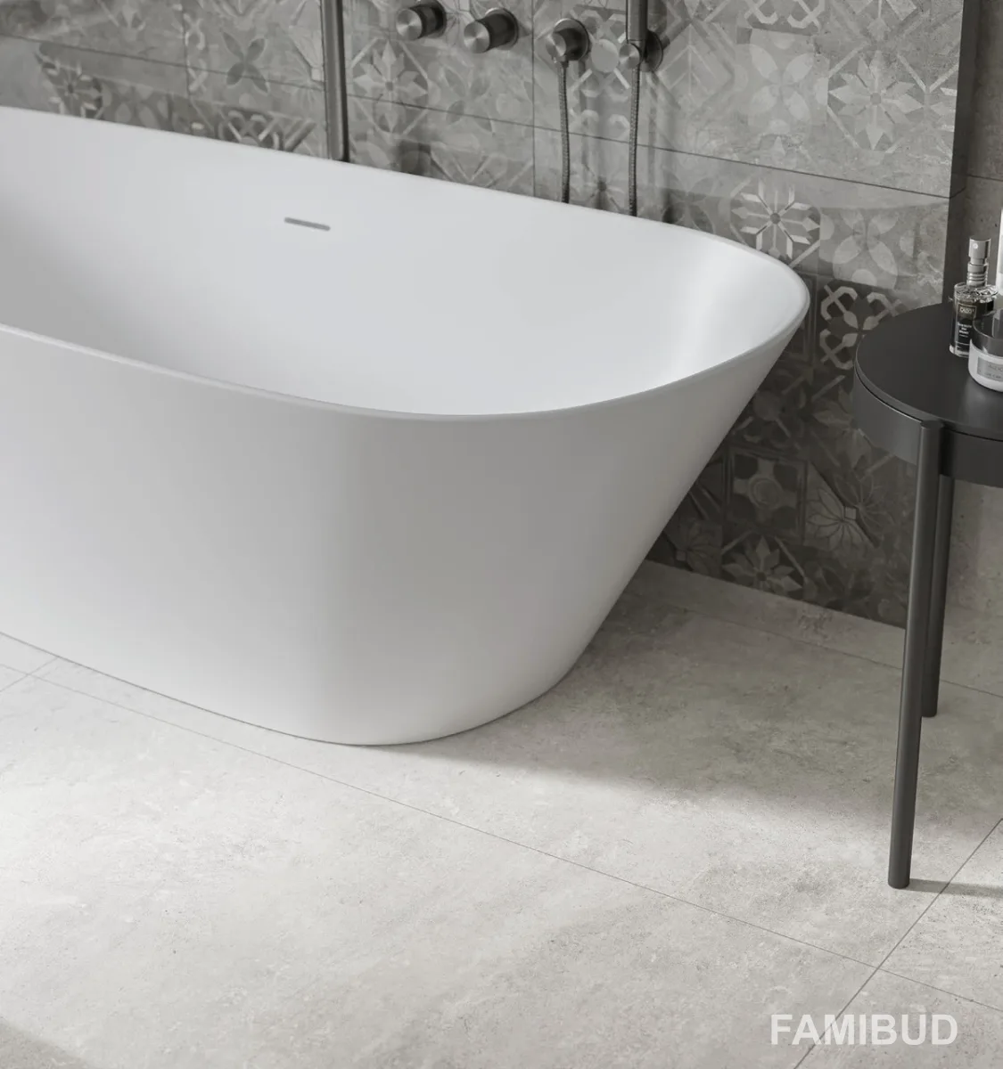 Плитка керамогранітна Softcement White Rect, 1197×1197×8, Cerrad