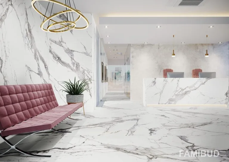 Плитка керамогранітна Calacatta White Rect, 1197×2797×6, Cerrad