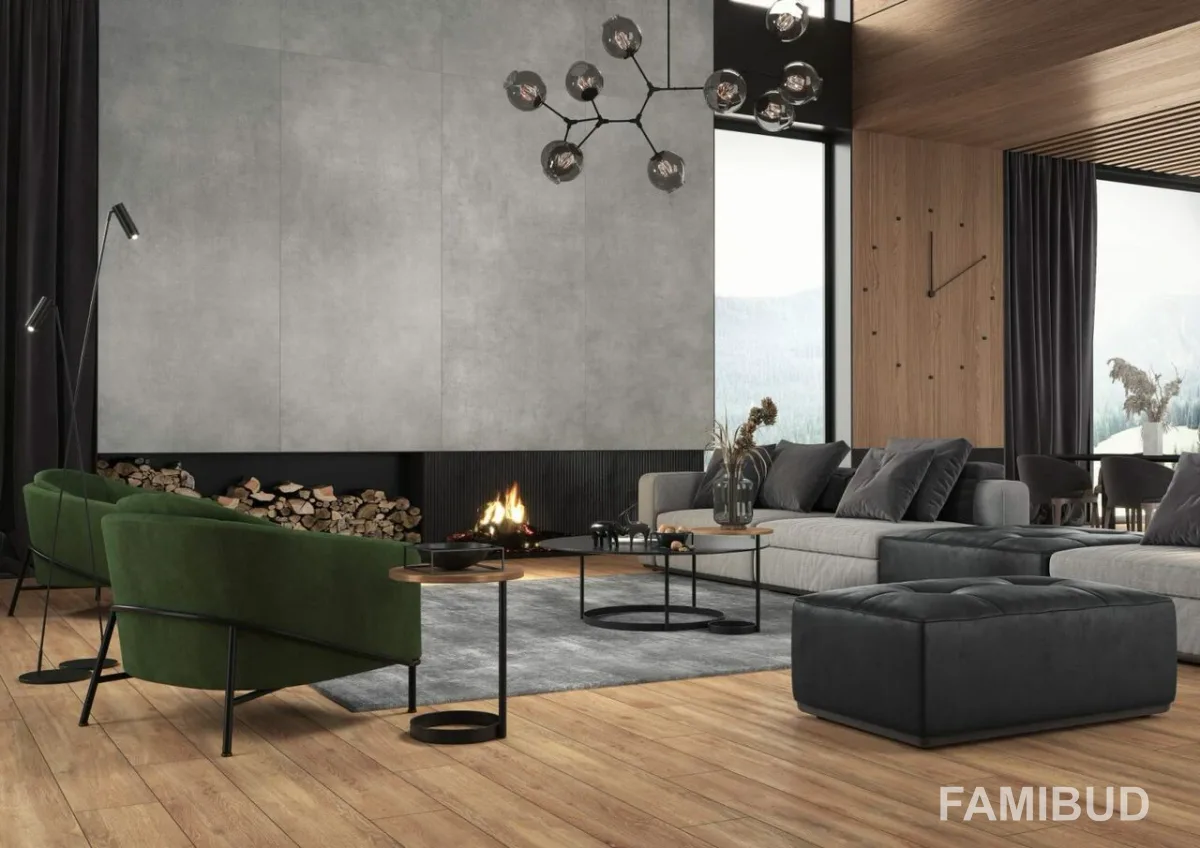 Плитка керамогранітна Concrete Graphite Rect, 1197×2797×6, Cerrad