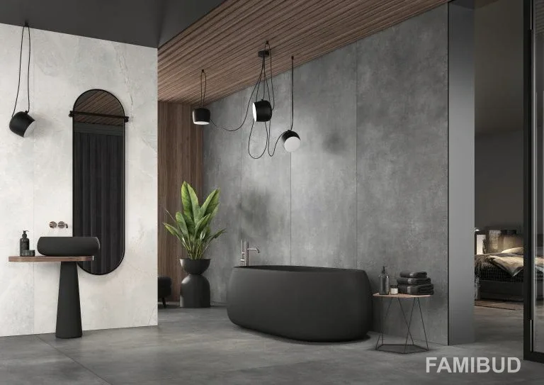 Плитка керамогранітна Concrete Anthracite Rect, 1197×2797×6, Cerrad