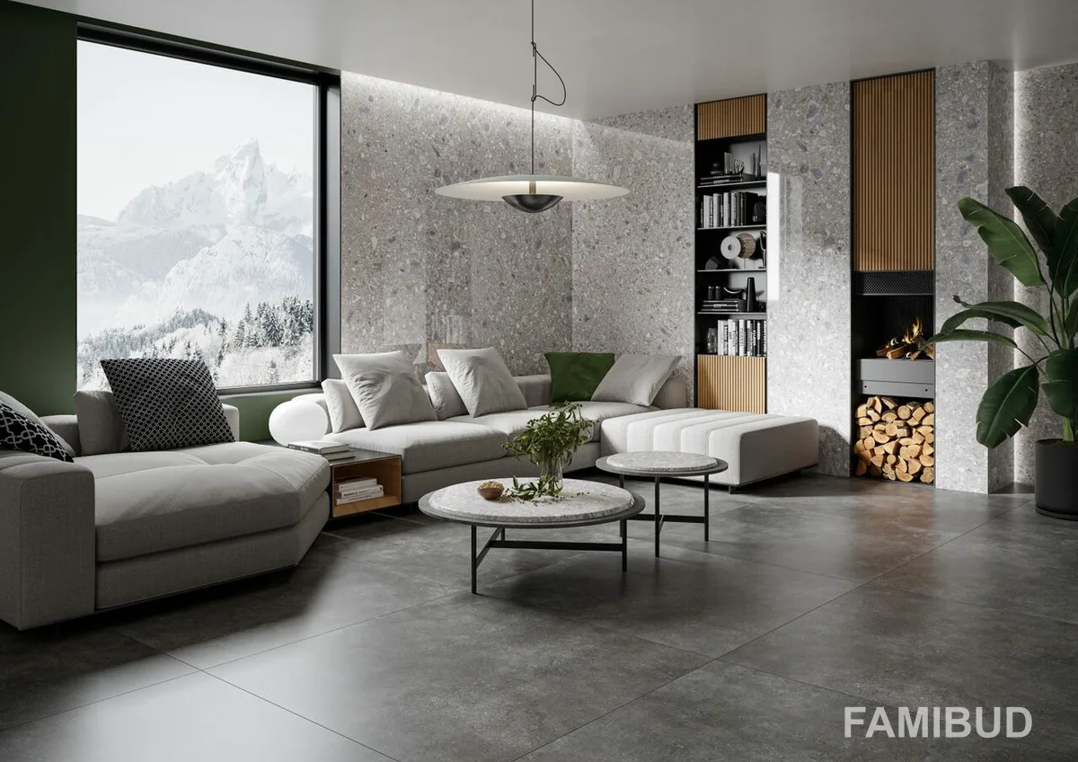 Плитка керамогранітна Modern Concrete Graphite Silky Cristal, 1197×2797×6, Cerrad