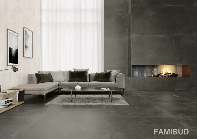 Плитка керамогранітна Modern Concrete Graphite Rect, 1197×2797×6, Cerrad
