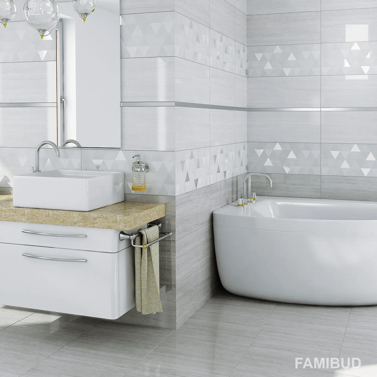 Плитка стінова Sabuni White Rect, 300×600, Ceramika Color