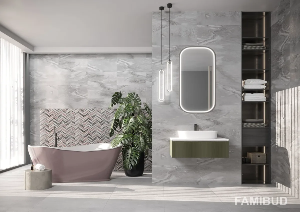 Плитка стінова CCR52-1 Toscana Grey Rect, 300×600, Ceramika Color