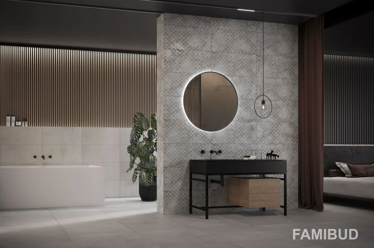 Плитка стінова CCR45-1 Damasco Grey Rect Konskie, 300×600, Ceramika Color