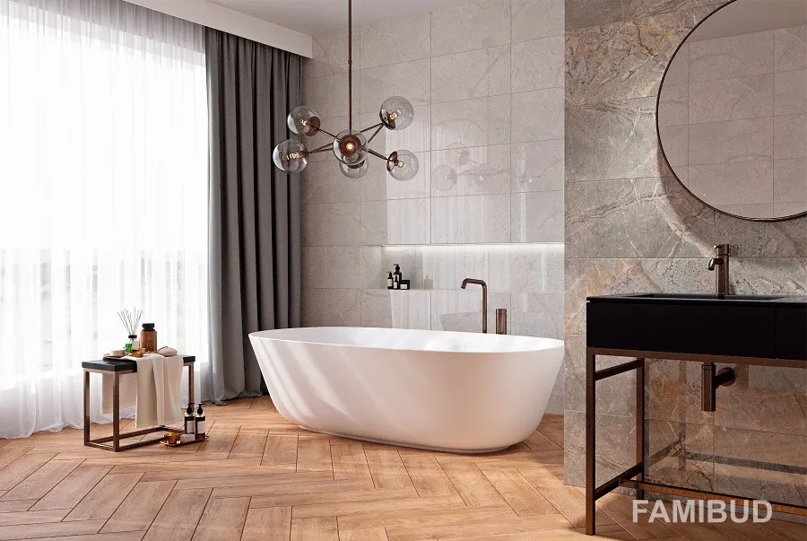 Плитка стінова Brera Soft Grey Rect, 300×600, Ceramika Color