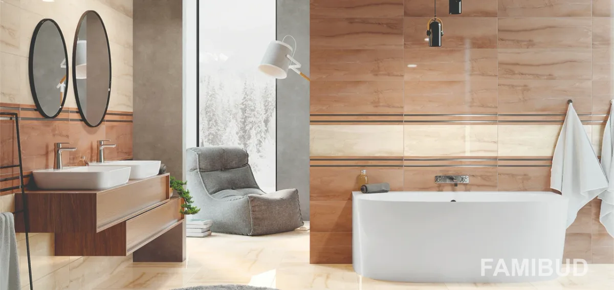 Плитка стінова Terra Cream Rect, 250×750, Ceramika Color