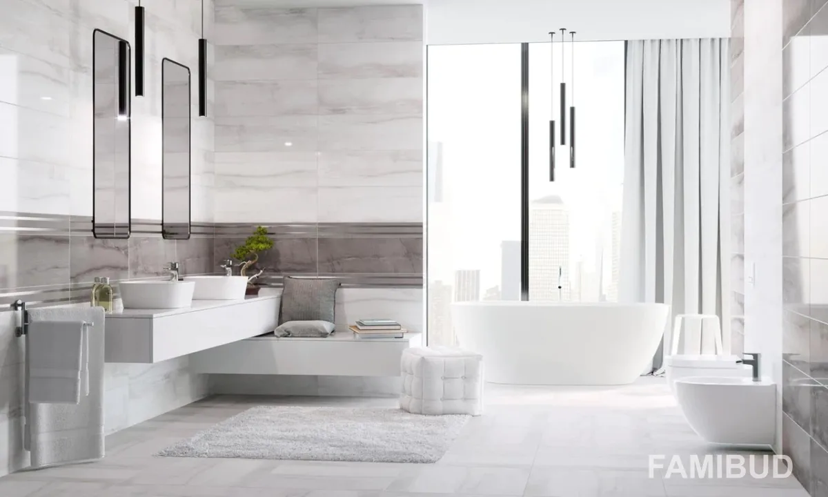 Плитка стінова Terra White Rect, 250×750, Ceramika Color